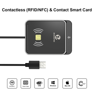 ZOWEETEK 2 In 1 lettore di Smart Card Contactless RFID NFC lettore di schede Writer & Contact EMV ATM CAC ID IC SIM SIS lettore di carte di credito - Product Image 4
