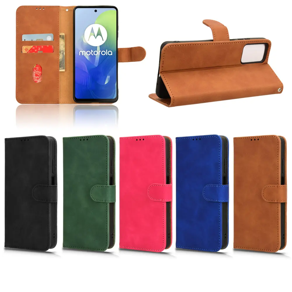 Casing dompet ponsel Retro cangkang casing kulit Dompet untuk Motorola Moto G04 G24 G34 G Play 4G Power 5G 2024 casing lipat kulit