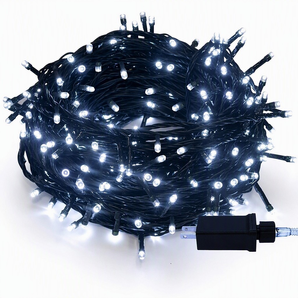 52m-500 lights-pure white-24v dark green string lights