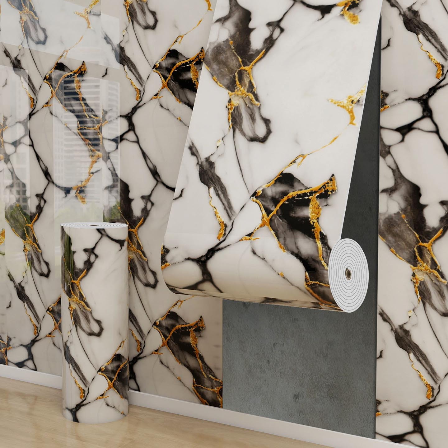 Marbre Web Or Noir