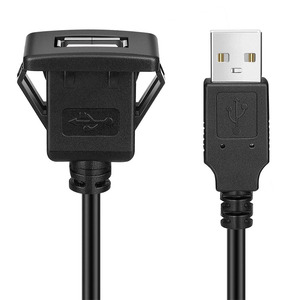 Conector hembra USB tipo A 2,0 de montaje en Panel a presión con conexión USB A 2,0 - Product Image 2