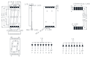 0.8นิ้ว1หลักหน้าจอแสดงผล LED 7ส่วนสีเทา SMD แผงแสดงผลป้ายดิจิตอลกลางแจ้งขนาดเล็ก - Product Image 5