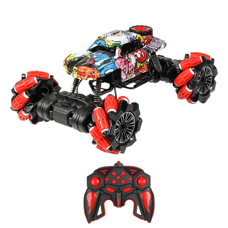 Electric High-Speed 4X4 Off-Road RC Stunt Truck Double Side Remote Control Toy with Lighting Beginners Indoor Outdoor Drifting
