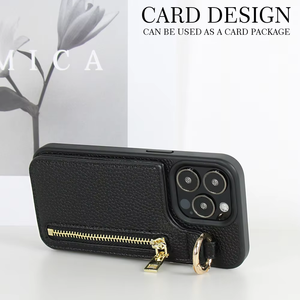 索尼翻盖荔枝图案保护套三星S20热翻盖钱包插卡拉链夹手机套 - Product Image 6