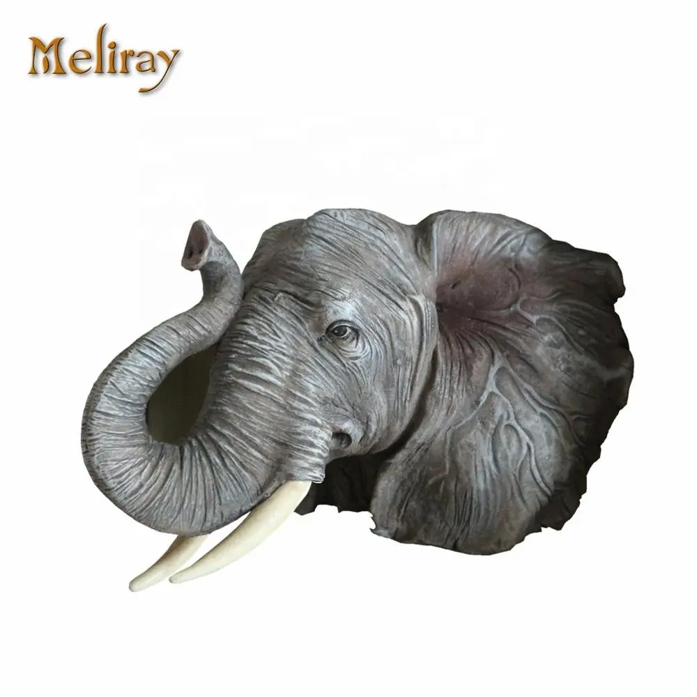 Figura de elefante colgante de pared de poliresina 3D hecha a medida, escultura artística para decoración del hogar