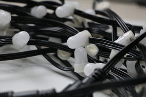 Uzun P24 yeni piksel LED yuvarlak düğümleri Coro siyah 18awg 12V akıllı RGB LED dize adresli Xconnect su geçirmez Pigtail - Product Image 4