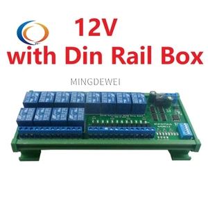 12CH DC12V 24V NPN <strong>Digital</strong> <strong>Input</strong> Output UART <strong>RS485</strong> Relay <strong>Module</strong> Modbus RTU DIN35 C45 Rail Box Board For Machine Control PLC PTZ - Product Image 3