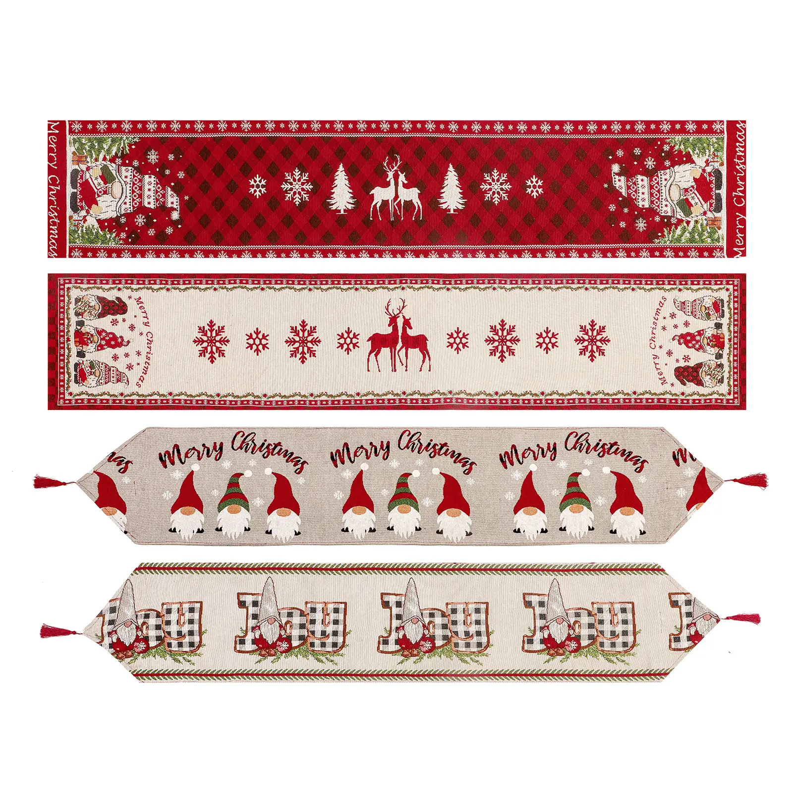 New Christmas Decorations Table Jacquard Tablecloth Dining Table Decor Knitted Table Runner