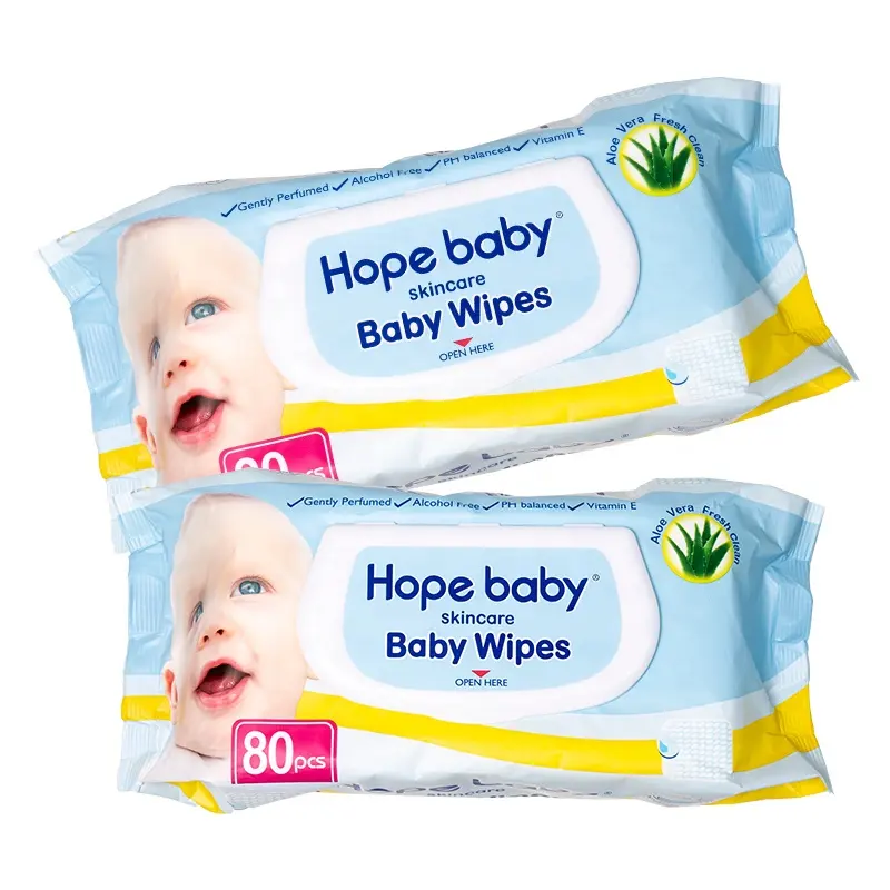 100% biodégradable matériel jetable biologique Babys papier hygiénique lingettes humides pour bébé