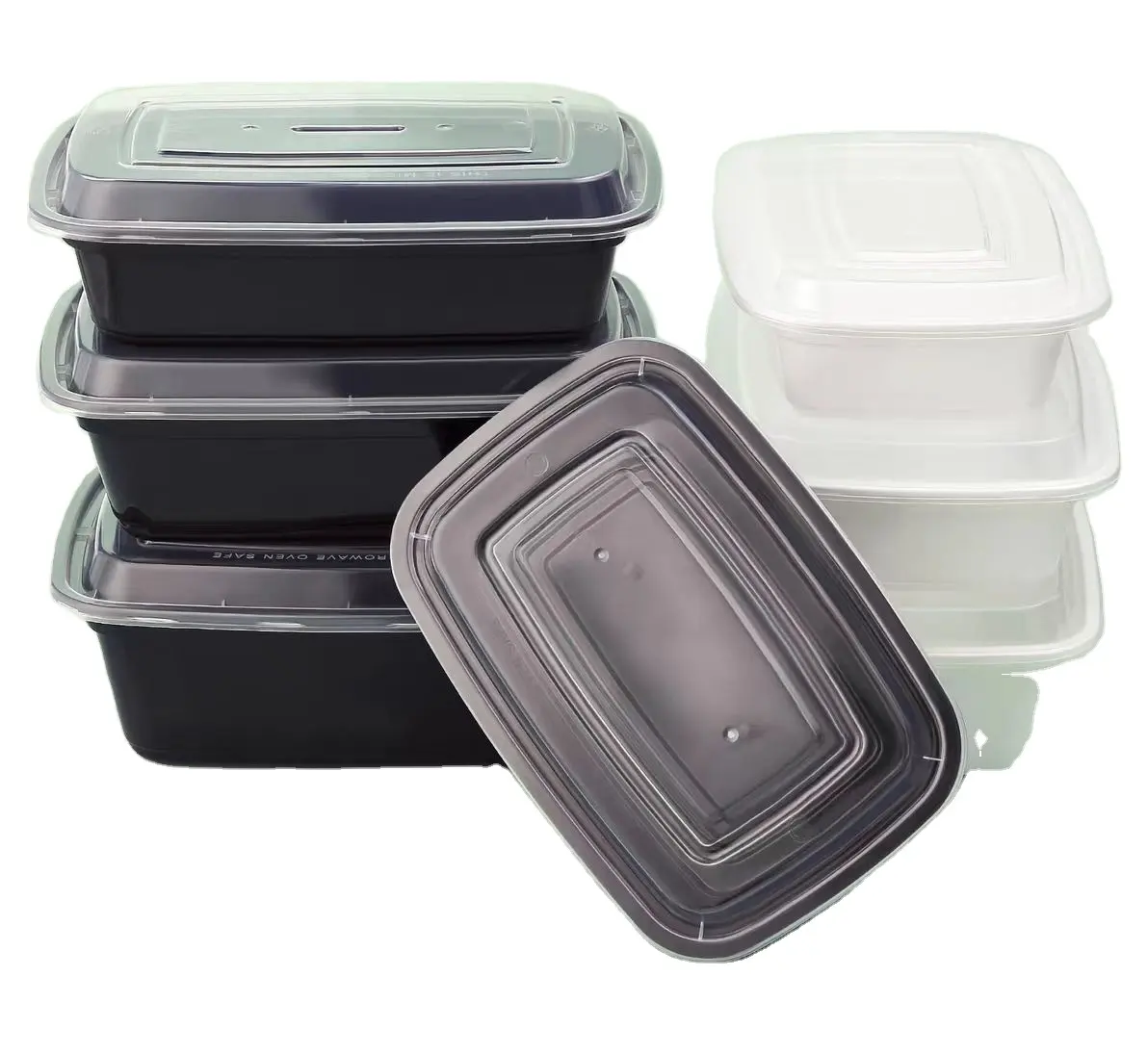 Cajas de embalaje de comida rápida para llevar al por mayor, contenedor de preparación de comida desechable seguro, fiambrera de plástico Bento