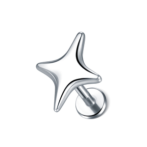 ต่างหูหมุดเจาะหูทำจากเหล็กสำหรับ316L เจาะหูมีห่วงรูปแมวต่างหูรูปดาวที่ติ่งหู - Product Image 3