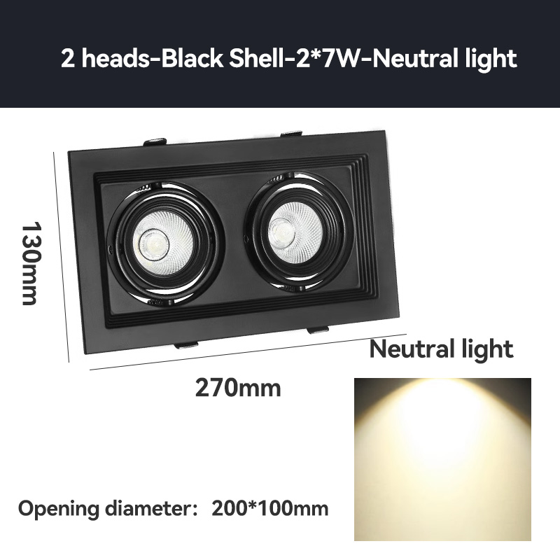 Cabeza MR16-7W-2 -- Black-4000K
