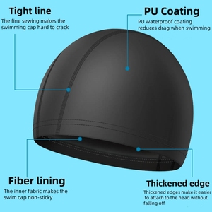 Pu tùy chỉnh bơi mũ liền mạch dành cho người lớn màu xanh biểu tượng tùy chỉnh Bơi Mũ Silicone Silicone Bơi cap trẻ em <span class=keywords><strong>breathplay</strong></span> - Product Image 2