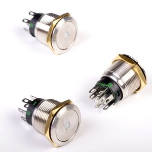 Interruptor de botón iluminado de acero inoxidable de doble Polo de 19mm Toowei - Product Image 4