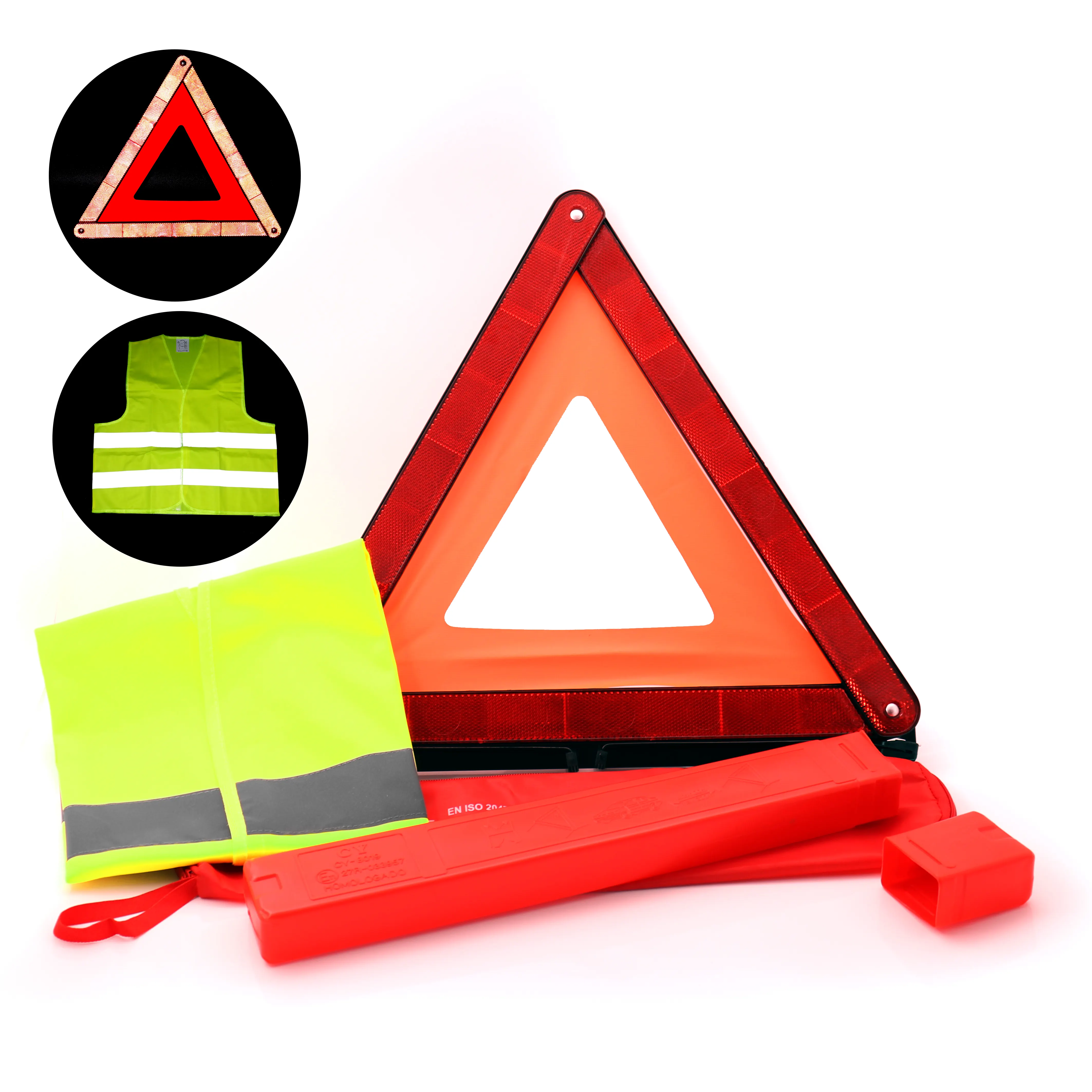 빨간 교통 도로 표지판 비상사태 차 구조 공구 도로 방법 안전을 위한 사려깊은 경고 삼각형