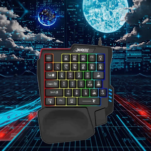 Single Hand Luminous Gaming Keyboard Mouse With Wrist Rest LED Backlit 35 Keys Ergonomic <strong>Game</strong> <strong>Controller</strong> for <strong>Computer</strong> PC - Product Image 2