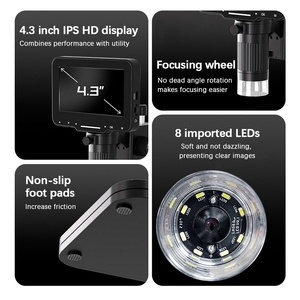 High Resolution USB <strong>Digital</strong> <strong>Microscope</strong> FHD 1080P Lightness Adjustable <strong>Microscope</strong> <strong>with</strong> 4.3-inch Large IPS Screen - Product Image 4
