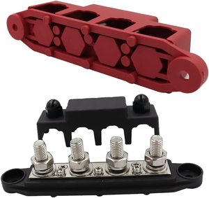 Power Distribution Block Bus Bar 5/16&quot; Terminal Stud 4 Post with Cover, RV Car Marine Automotive Battery <strong>Busbar</strong> - Product Image 2