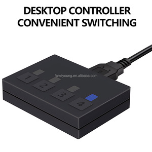 多機能4K @ 60Hz HD-MI KVMスイッチボックス4ポートUSBKVMスイッチ4 in 1 OutラップトップPCシェアモニタープリンターキーボードマウス - Product Image 4