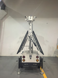 หอคอยกล้องวงจรปิดพลังงานแสงอาทิตย์สำหรับภายนอกอาคาร แผงโซลาร์เซลล์ 2*435 วัตต์ หอคอยตรวจสอบพลังงานแสงอาทิตย์เคลื่อนที่ รถพ่วงเฝ้าระวังเคลื่อนที่ - Product Image 5