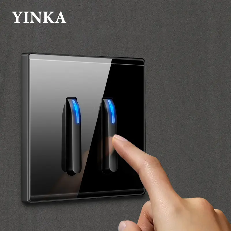 YINKA D89 Customized Popular New Product Wall Switches And Sockets USA Warehouse Wholesale Price Piano Keys Light Switch