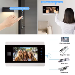 Teléfono de puerta de sistema de intercomunicación bidireccional de vídeo con cable de pantalla de 7 pulgadas de buena calidad para Villa