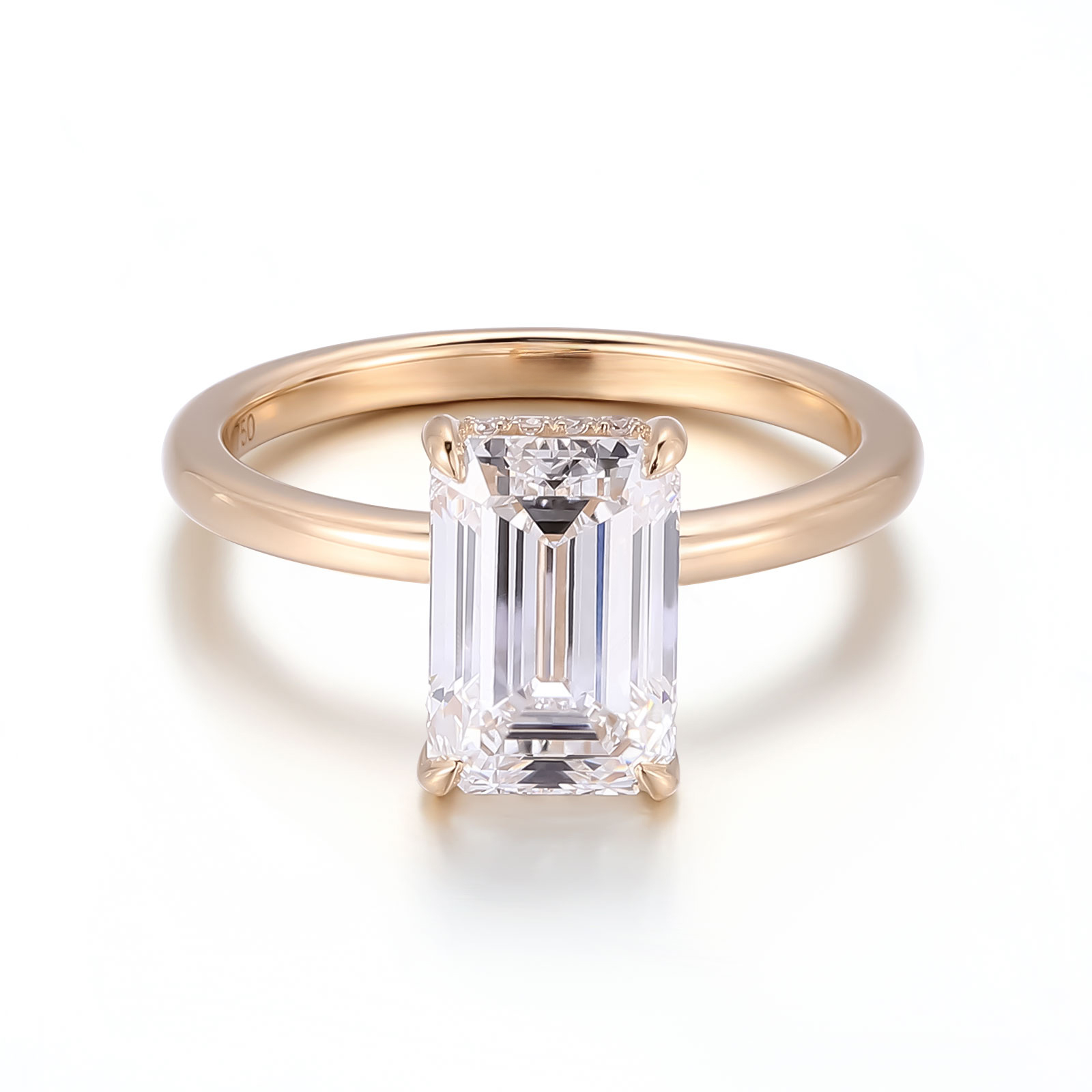 18K yellow gold+lab diamond ring