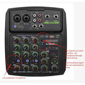 Telefonu canlı yayın ses kartı ev müzik üretim 4 kanal mini ses mikseri - Product Image 6