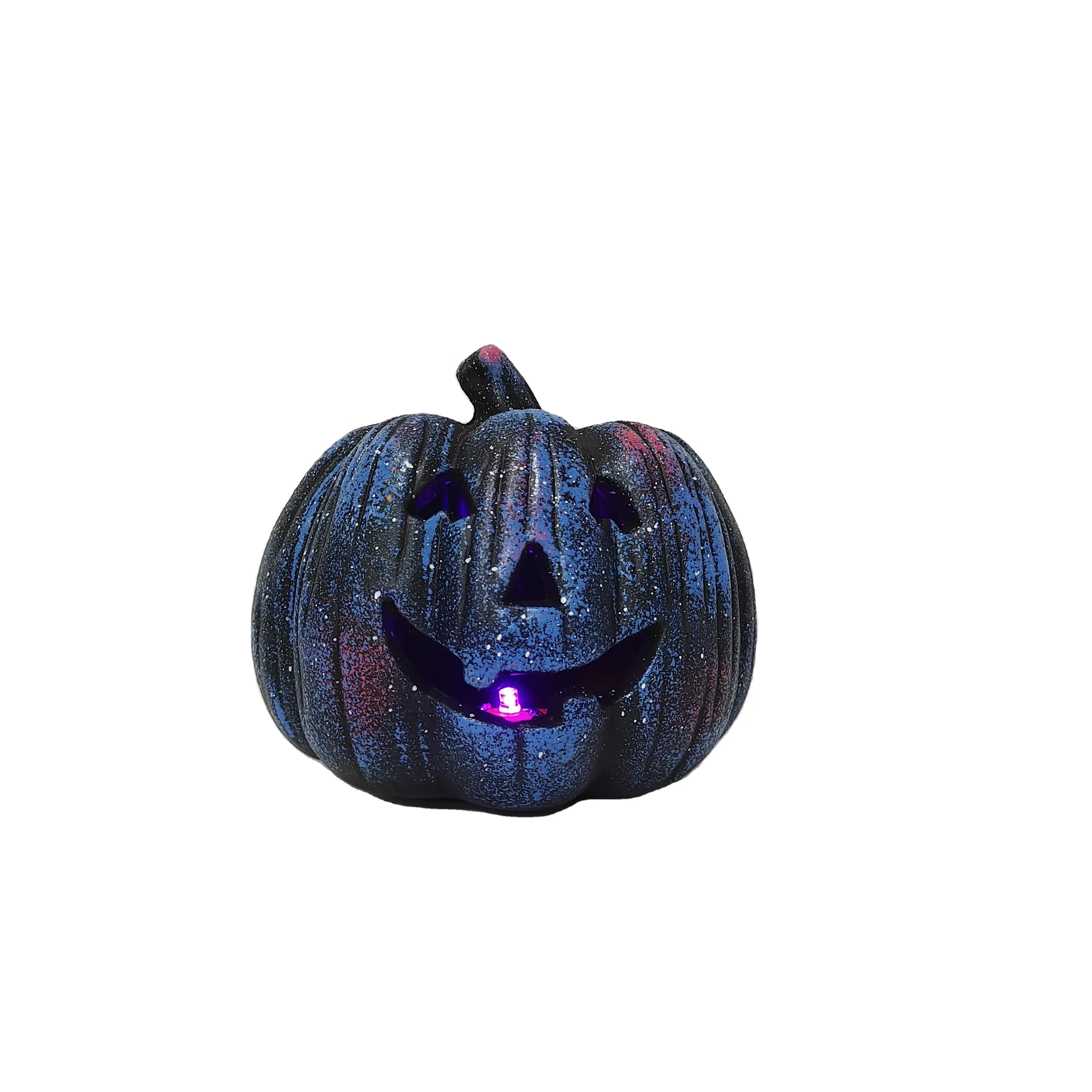 Atmosfera festiva Funky Party Plastic Pumpkin Crafts Halloween smorfia Pumpkin Design personalizzato puntelli luminosi a LED