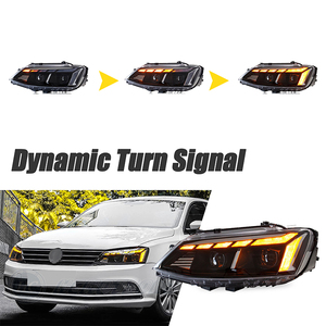 HCMOTIONZ fabrika LED montaj 2012-2018 ön işıklar DRL VW için mavi Jetta MK6 farlar ile animasyon başlatmak - Product Image 4