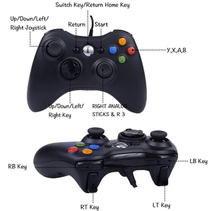 Xbox360コンソール用有線ゲームコントローラーUSB振動ゲームパッドゲーミングコントローラー - Product Image 3