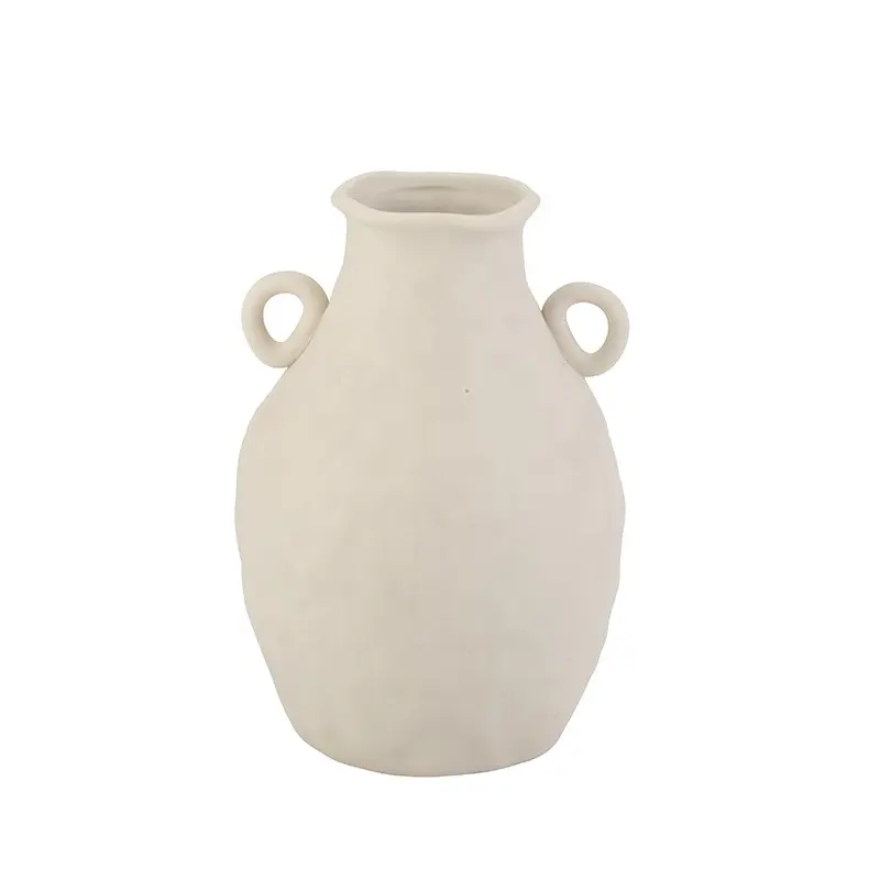 Vaso de flores artificial, vaso de flores artificial moderno e simples para artesanato, vaso de plantas terrário, itens de vaso de flores brancas e cerâmicas
