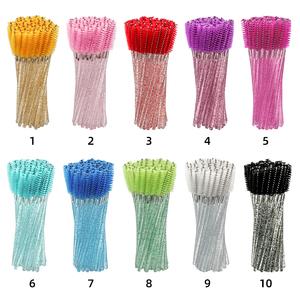 Micro herramienta flexible, varita de maquillaje de cejas colorida rosa, Spoolie, máscara de pestañas, cepillo para ojos, aplicador de extensión desechable - Product Image 2