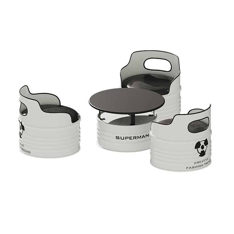 Set bianco (1 tavolino, 3 divani singoli)