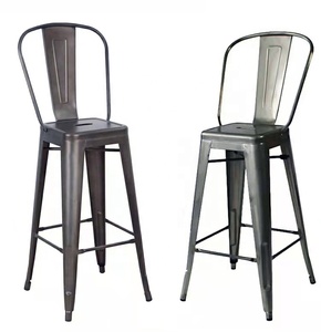 Chaise de salle à manger en métal, Style industriel, finition antique, restaurant, café, tabouret de bar haut - Product Image 1