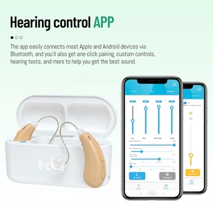 Chất lượng cao Mini <span class=keywords><strong>ric</strong></span> Tai khuếch đại OEM thương hiệu máy trợ thính cho người cao niên Bán buôn giá rẻ Giá có thể sạc lại BTE Máy trợ thính - Product Image 5