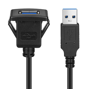 LBT热卖6英尺单端口方形<span class=keywords><strong>USB</strong></span> 3.0面板安装带扣<span class=keywords><strong>USB</strong></span>延长线