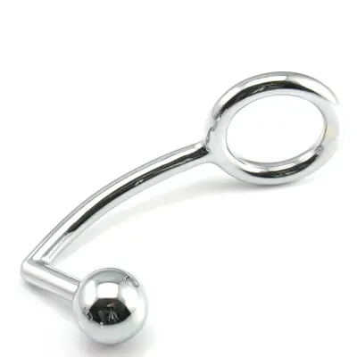 Acero inoxidable Metal Hombre Anal Gancho Pene Chastity Lock Fetish Cock Ring