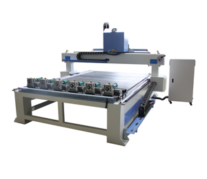 Máquina enrutadora cnc 3d de 4 ejes, 6 cabezales, multihusillos, con eje rotativo