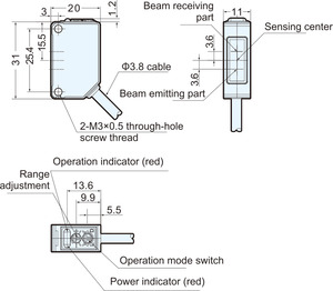 HUAYIFENG 300mm DC12~24V anti-interference PNP NO/NC infrared light <strong>diffuse</strong> <strong>reflection</strong> square photoelectric <strong>sensor</strong> IP64 - Product Image 3
