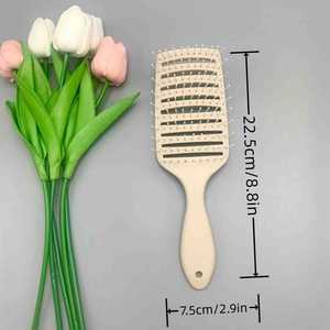 LUMA工場卸売カーブベントヘアブラシウェットドライカーリーブリッスルナイロンヘアブラシ外角マッサージコームクッション機能
