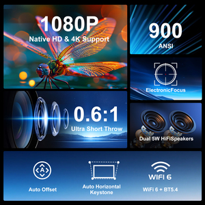 低最小起订量OEM/ODM安卓支持4K HY450迷你便携式投影仪发光二极管投影仪迷你光束智能迷你便携式投影仪4K