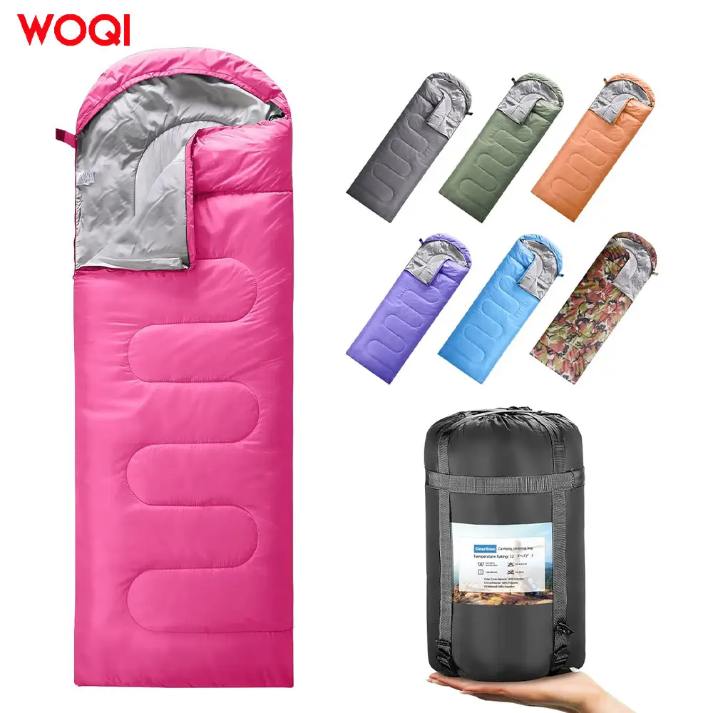 Saco de dormir portátil para acampamento adulto e infantil à prova d'água, estoque de mochila para mochila, caminhadas e acampamento, Woqi