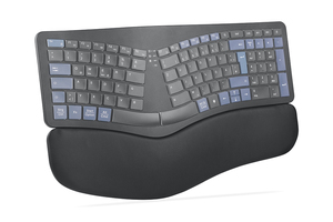 Teclado Bluetooth silencioso recargable de tamaño completo Teclado de ordenador ergonómico inalámbrico USB compacto de 2,4G - Product Image 2