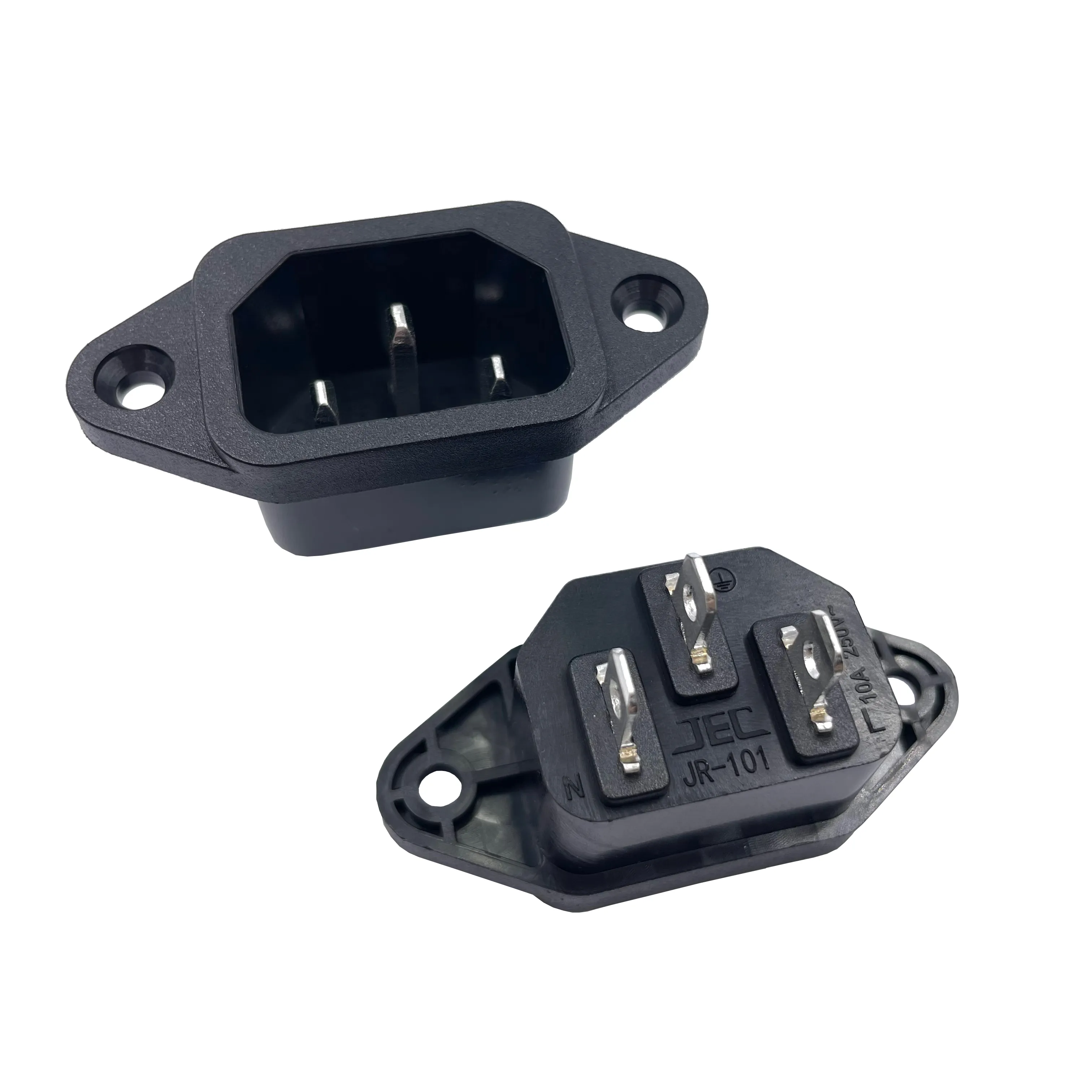 IEC C14 Power Socket -15AสกรูPCB Inlet-แผงแชสซีMount Connector 250V