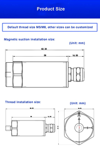 シングル3軸振動モニタリングファンモーター振動弦楽器RS485工業用温度振動センサー - Product Image 3