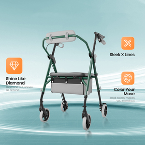 Mateside ngoài trời tất cả các địa hình rollator Walker với bánh xe lớn thoải mái ghế có thể điều chỉnh chiều cao cho người cao niên di động viện trợ - Product Image 1