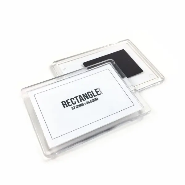 Marco de fotos en blanco magnético para refrigerador, imán de plástico acrílico rectangular para nevera, 52x78mm