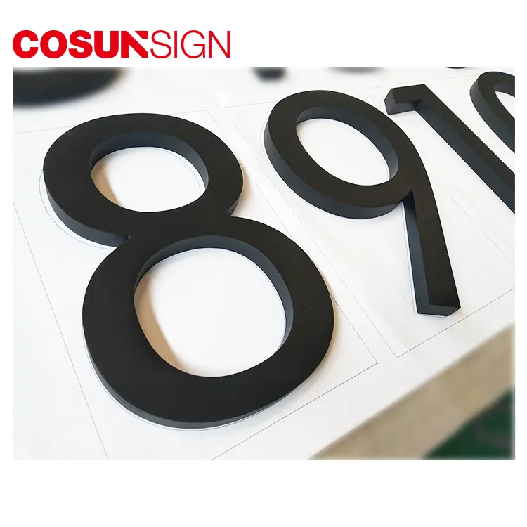 COSUN 7นิ้วสีดำบ้านจำนวนจดหมายตนเองกาวประตูหมายเลขสีดำ