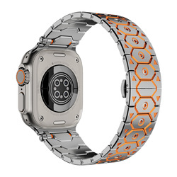 06 argent orange - Bracelet uniquement